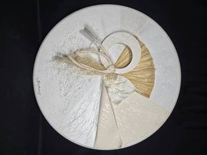 lot 28 image: Artistic Wall Decor by Simone - Circular Mixed Media Piece