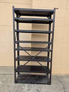 lot 46 image: Industrial Metal Storage Rack with 7 Shelves