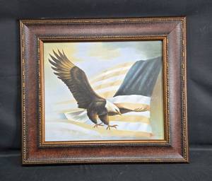 lot 48 image: Framed Eagle Artwork by Yantze Liu on Canvas