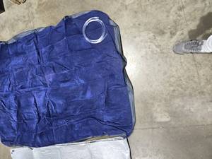 lot 73 image: Large Inflatable Air Mattress with Attached Pump Hose