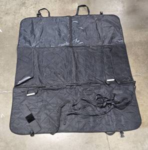 lot 74 image: Black Quilted Car Backseat Organizer with Adjustable Straps
