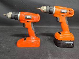 lot 132 image: Set of 2 Black & Decker 12V Cordless Drills
