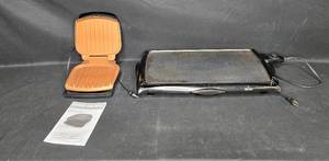lot 136 image: George Foreman 2 Serving Grill & Panini with Rival Griddle