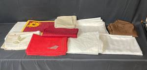 lot 55 image: Collection of Assorted Tablecloths and Kitchen Linens