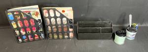 lot 56 image: Lot of 3 Black Magazine Holders and Desk Organizers