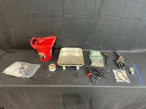 lot 104 image: Assorted Hand Tools and Supplies Including Roller Pail, Tray, and More