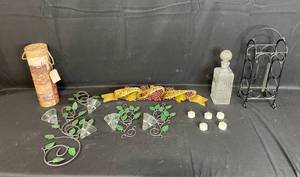 lot 108 image: Elegant Home Decor Set with Wine Theme and Accessories