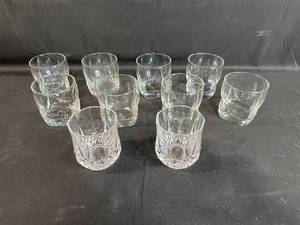 lot 115 image: Set of Assorted Drinking Glasses including Crystal and Heavy Glass Styles