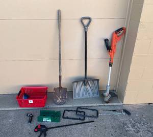 lot 117 image: Mixed Lot of Gardening and Hand Tools Including Black & Decker Trimmer