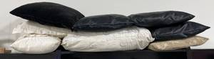 lot 186 image: Lot of Decorative Throw Pillows in Various Styles and Colors