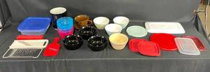 lot 204 image: Kitchenware Collection Including Bowls, Containers, and Kitchen Tools