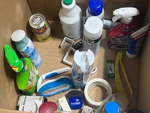 lot 80 image: Assorted Cleaning Supplies and Household Products Lot - quantities unverified