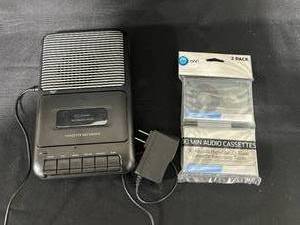 lot 158 image: Cassette Recorder with 2 Pack of 90-Minute Blank Audio Cassettes