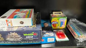 lot 166 image: Lot of Educational and Creative Supplies Including Puzzles and Art Materials