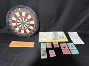 lot 183 image: Complete Set of Dartboard with Accessories and Bridge Scoring Items
