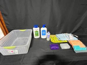 lot 197 image: Pet Care & Personal Care Lot with Shampoos, Hair Rollers, and Heating Pad