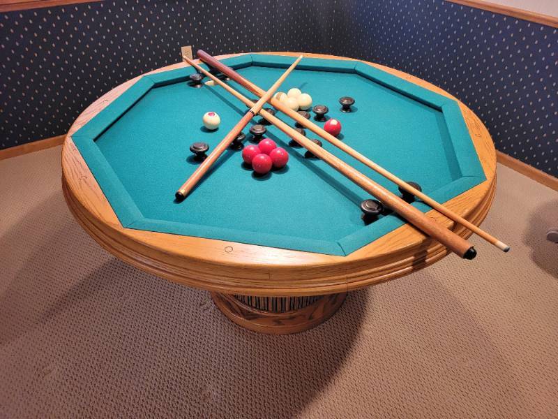 ビリヤード Icelake Vintage Ribbed Pedestal Flip Top Game Table ~ Snooker * Cards