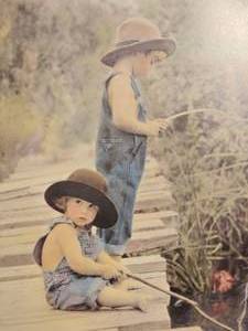 lot 84 image: Fishing in Overalls Framed Photo