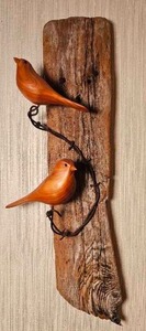 lot 80 image: Sparrows on Barbed Wire Driftwood Sculpture