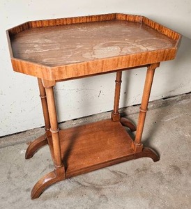 lot 90 image: Rattan Styled Pie Crust Table, as