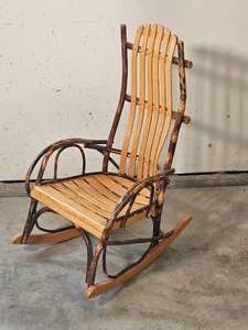 lot 93 image: Charming Childs Kentucky Hickory Twig Rocking Chair