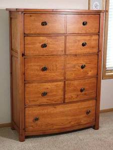 lot 15C image: Gorgeous Mission Style 9-Drawer Dresser by Broyhill