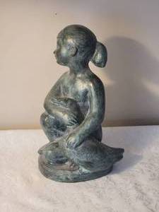 lot 36 image: Vintage Amphora Spanish Ceramic Sculpture - Doncella de Ganso - Girl & Goose