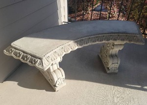 lot 19 image: Elegant Arcing Concrete Garden Bench