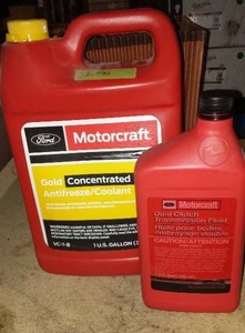 lot 570 image: Motorcraft Gold Concentrated Antifreeze. Dual Clutch Transmission Fluid