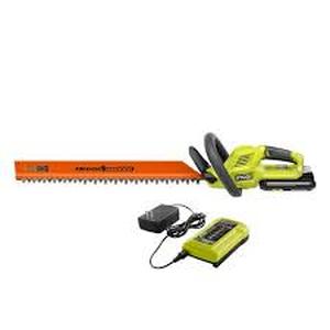 lot 5 image: RYOBI 40V 24 in. Cordless Battery Hedge Trimmer with 2.0 Ah Battery and Charger  Customer Returns See Pictures