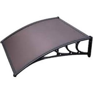 lot 15 image: VIVOHOME 3.3 ft. Polycarbonate Window Fixed Awning (40 in. x 40 in.) in Brown and Black Bracket   Customer Returns See Pictures