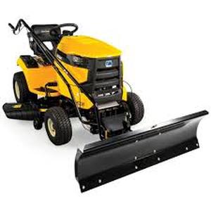 lot 28 image: Cub Cadet Original Equipment FastAttach 46 in. Heavy Duty All-Season Plow for XT1 and XT2 Lawn Mowers    Customer Returns See Pictures