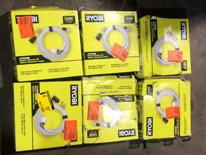 lot 43 image: Lot of RYOBI EZClean Power Cleaner 20 ft. Pressure Washer Hose Customer Returns See Pictures