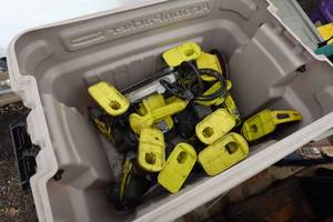 lot 716 image: Ryobi One Cordless Tools - 12 Impacts, Drivers, Saw