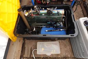 lot 768 image: Assorted Fishing and Camping Gear - Camping Stoves, Reels, Tackle