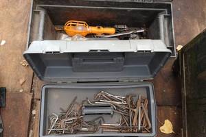 lot 745 image: Tool Boxes with Tools - Allen Wrenches, Chain Wrench, Reamers
