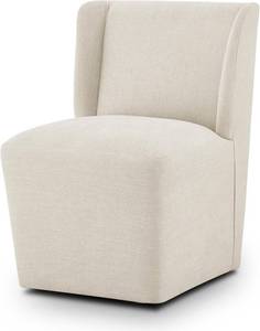 lot 27 image: Kislot Upholstered Wingback Dining Chair (Linen)