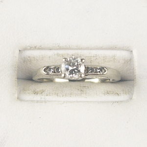 lot 10 image: VINTAGE 13ct Natural Diamond White Gold 14K Engagement Ring. Estimated Replacement Value $2500