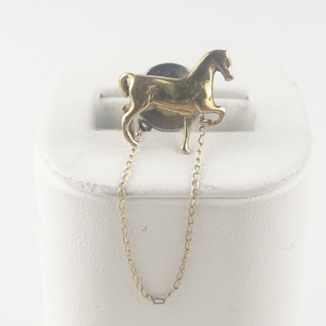 lot 12 image: Horse Yellow Gold 14K Tie Pin With Clutch - Estimated Replacement Value  $500