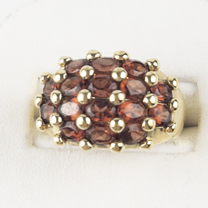 lot 51 image: Jasco Designs Garnet Cluster Dome Vermeil Statement Ring . Size 7 - 7.25.