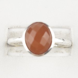lot 59 image: Jacmel Jewelry Carnelian Sterling Silver Modernist Ring . Size 10 - 10.25.