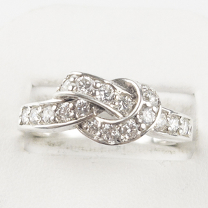lot 101 image: Ross Simons  Sparkling CZ Knot Sterling Silver Ring. Size 10 - 10.25.