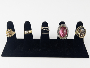 lot 107 image: Group of 5  Base Metal Rings . Size 7.25-7.75.