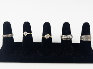 lot 108 image: Group of 5  Base Metal Rings . Size 8.75-9.5.