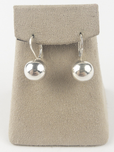 lot 120 image: Sterling Silver Ball Lever Back Pierced Earrings .