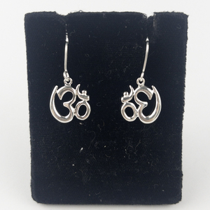 lot 132 image: RLM Studio (Robert Lee Morris) Aum Symbol Sterling Silver French Wire Earrings .