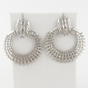 lot 140 image: Chapal-Zenray Door Knocker Style Sterling Silver Dangle Earrings .