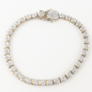lot 181 image: Ross Simons  CZ Vermeil Tennis Bracelet.