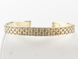 lot 209 image: Chateau Dargent Weave Vermeil Cuff Bracelet.