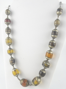 lot 294 image: Large Amber Colored Bead Necklace.